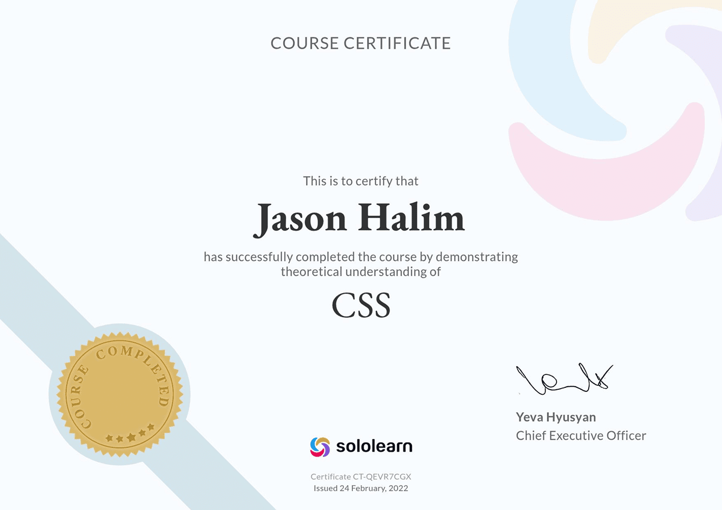 SOLOLEARN certificate